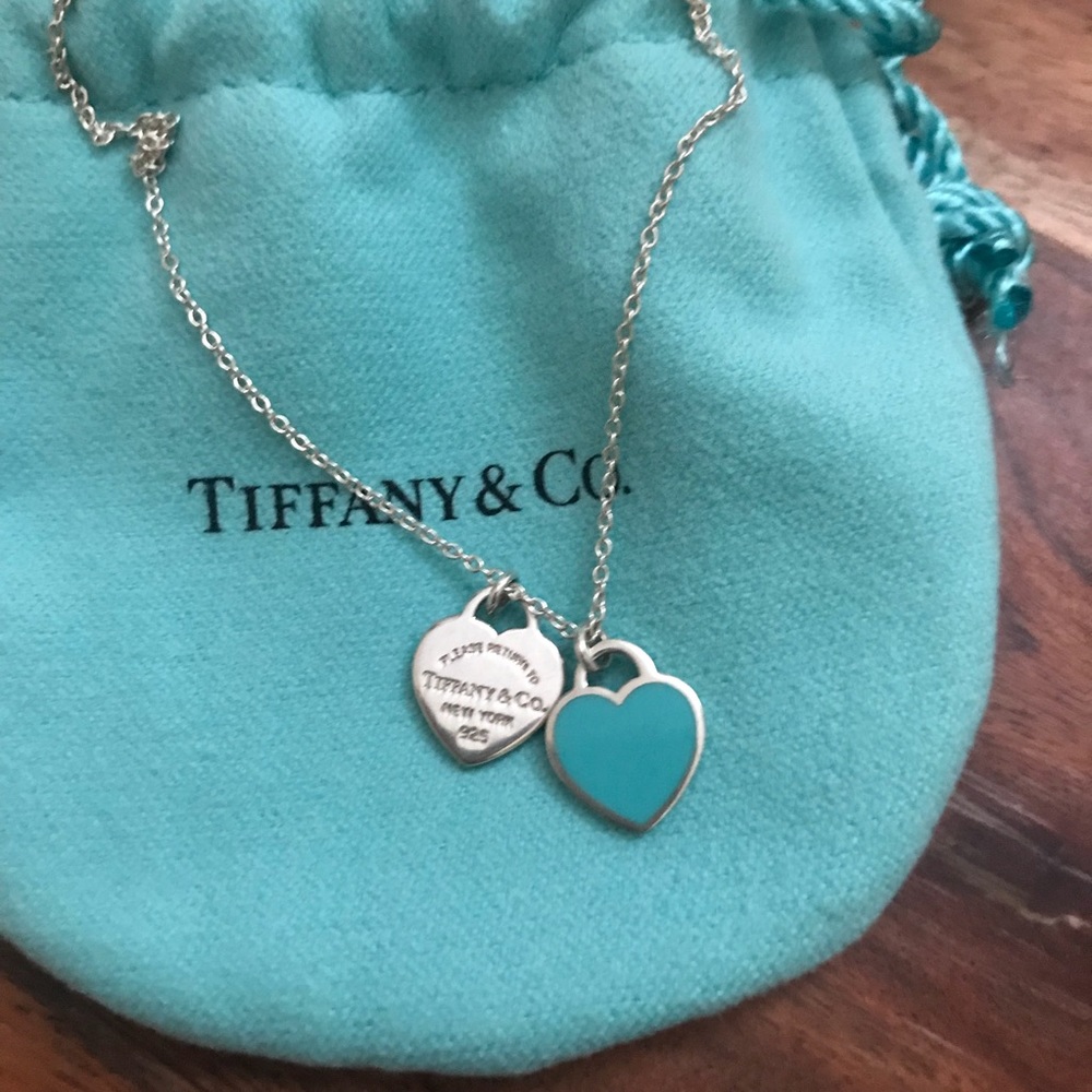 Tiffany & Co. mini double heart necklace.